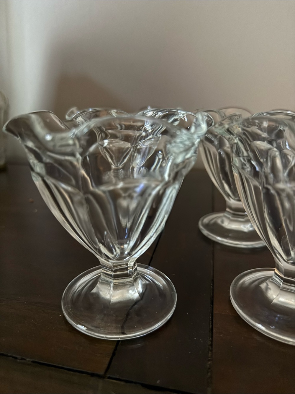 Clear Glass Pedestal Dessert Cups - Set of 4